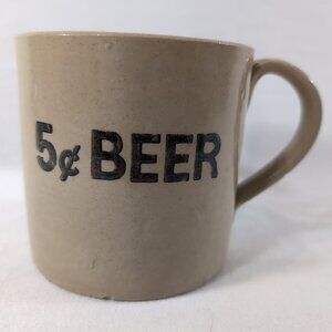 Pearsons of Chesterfield 5 ¢ Cent Beer Mug Ceramic 1810 England Vintage Brown